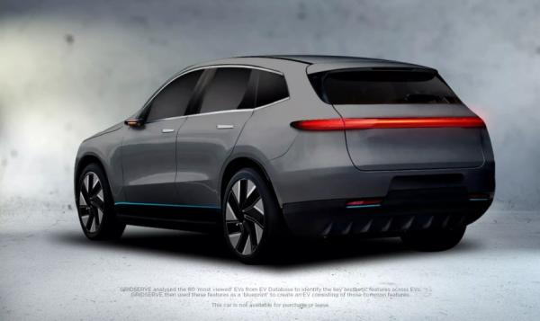 Во внешнем виде этого электромобиля собраны популярные элементы дизайна от разных марок 