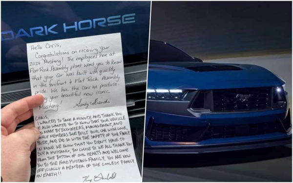 Инженеры Ford кладут покупателям Mustang Dark Horse в бардачок записки Инженеры Ford кладут покупателям Mustang Dark Horse в бардачок записки